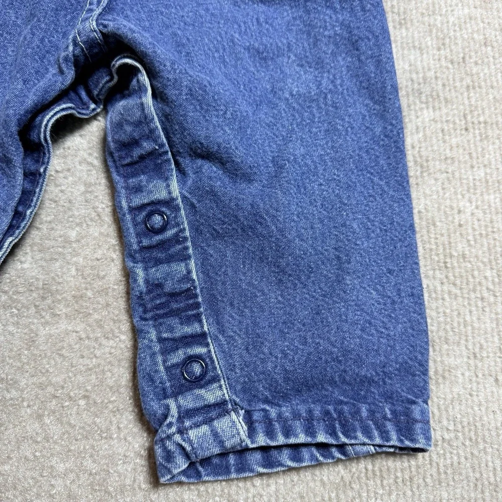 Vintage OshKosh B'Gosh Overalls 6-9M Made in USA Vestbak Denim Baby Blue 90s
